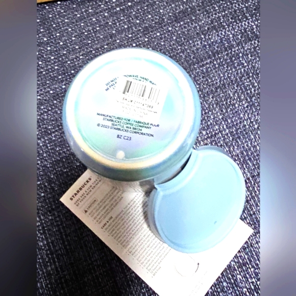 NWT, Starbucks 2023 Holiday Blue Glacier Icicle Drip Ceramic 8 oz Travel Tumbler - Picture 5 of 7